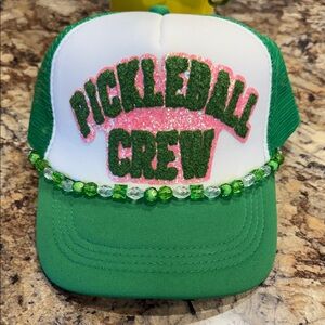 Green and White Pickleball Crew Women's Cap